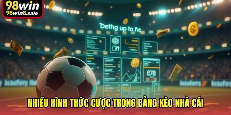 Nhiều hình thức cược trong bảng kèo nhà cái